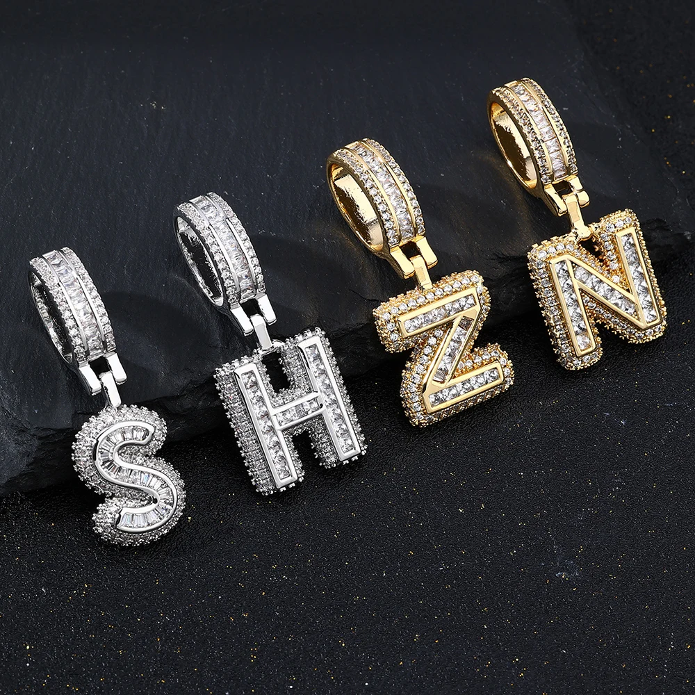 Роскошное ожерелье с подвеской в стиле хип-поп AAA + кубическим цирконием и буквами