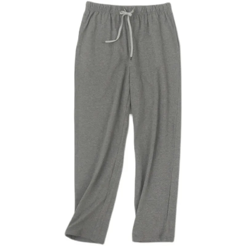 Underwear For Men Plain Cotton Pajamas Trousers High-waisted Style With Pockets Lounge Sleep Pants