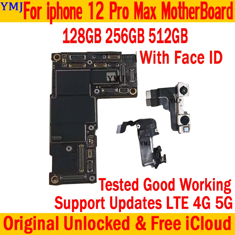 

Материнская плата для iPhone 12 Pro Max с/без Face ID, оригинальная разблокированная Бесплатная логическая плата Icloud с поддержкой обновления