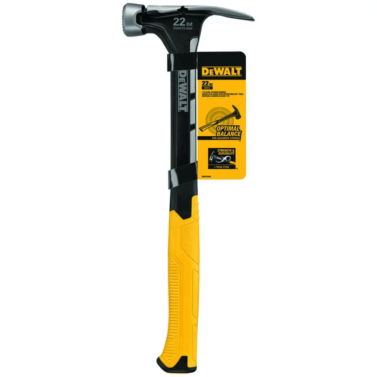 

Free Shipping 22 oz. Checkered Face Claw Hammer 14" Steel Handle