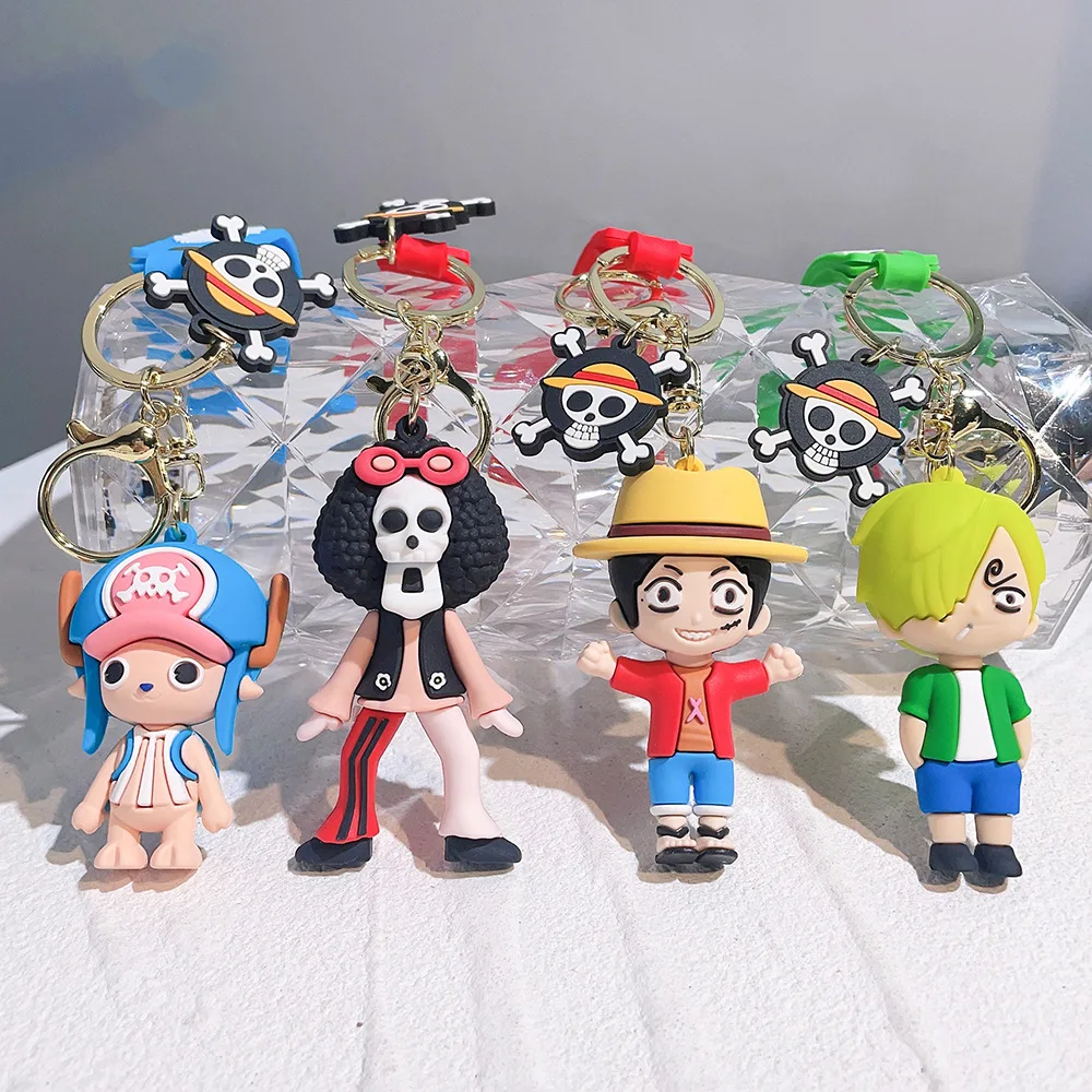 

Cartoon Anime One Piece Keychain Luffy Peter Brook Sanji Chopper Ornaments Accessories Gifts for the Children