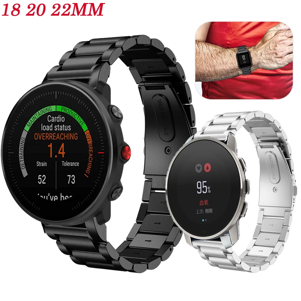 

Ремешок металлический для смарт-часов Polar Vantage M/M2-Grit X Pro, браслет для Suunto 9 PEAK, 18 20 22 мм