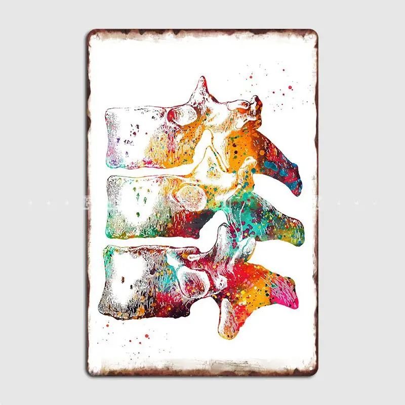 

Thoracic Vertebrae Poster Metal Plaque Wall Pub Living Room Vintage Wall Decor Tin Sign Posters