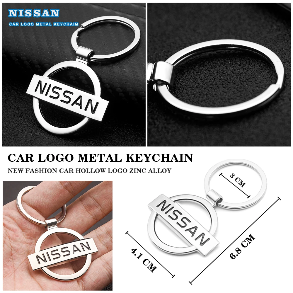 

3D Metal Car Badge Keychain Zinc Alloy Keyrings Decoration Accessories Gifts For Nissan Qashqai Patrol Juke Navara Serena Almera