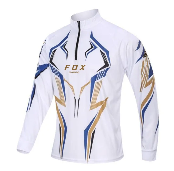 

X-GODC FOX Fishing Clothing Summer Men Long Sleeve Outdoor Hiking Cycling Fishing Jacket Quick Dry Breathable