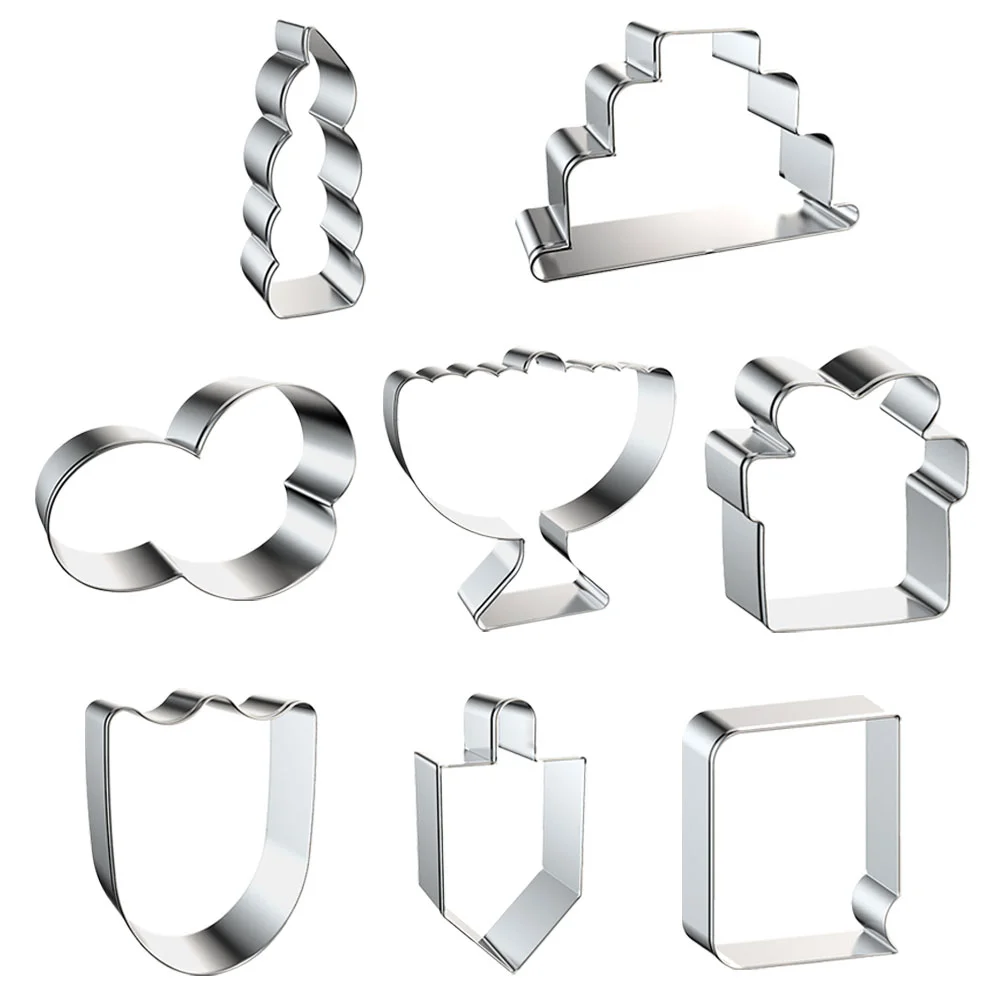 

Cookie Molds Hanukkah Biscuitcutter Baking Chanukah Metal Party Steel Stainless Menorah Dreidel Kitchen Fondant Tools Shapes