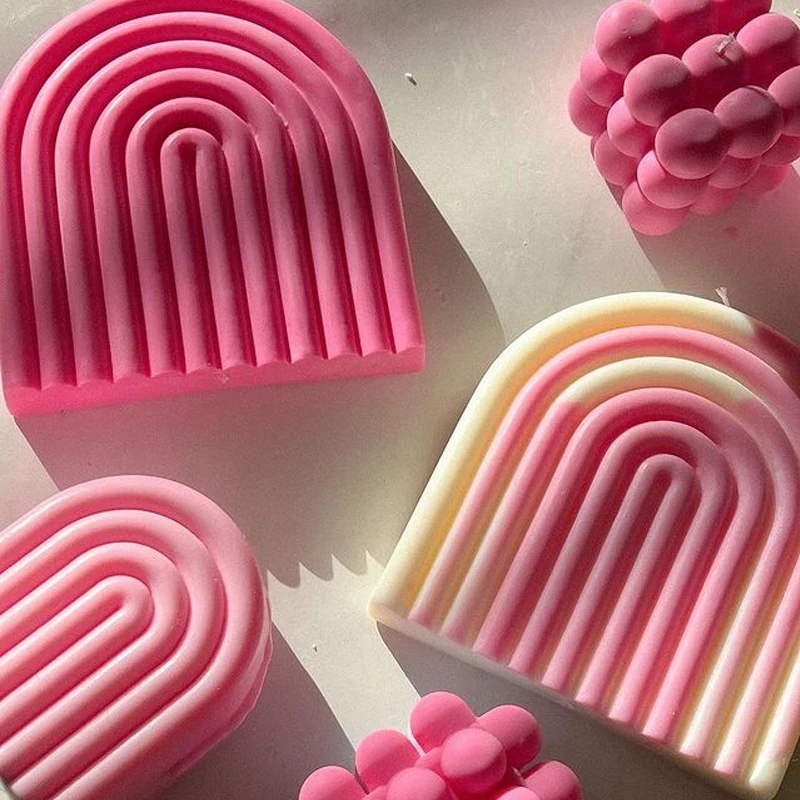 Сделай Сам радужная свеча искусственная геометрия Ароматизированная воск форма