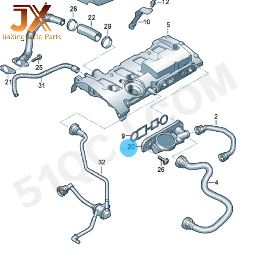 Клапан управления давлением 06F129101R PCV Отпугиватель масла для EA113 Audi A3 A6L TT VW Scirocco Golf