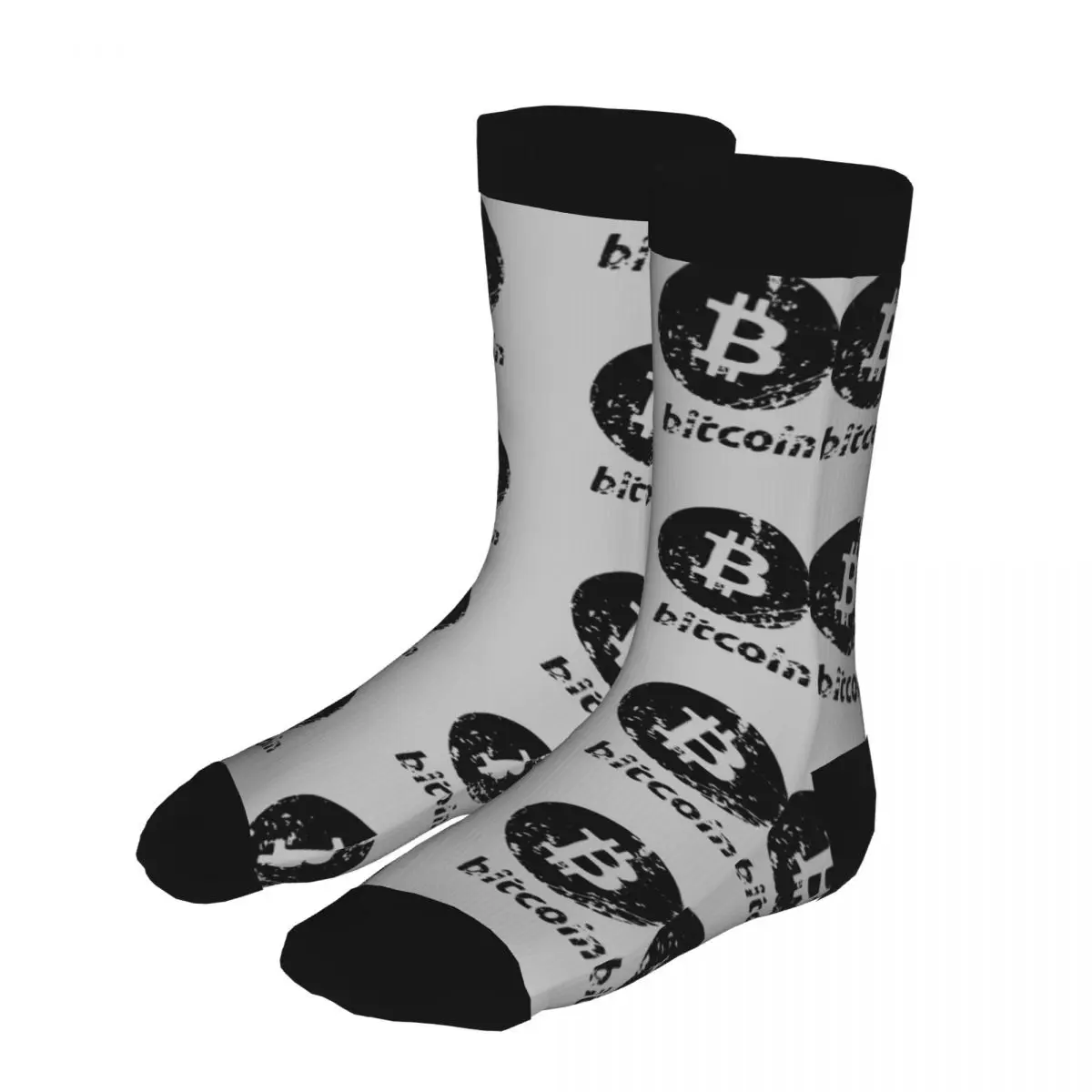 

Men Bitcoin BTC Vintage Socks 90% Polyester Clothing Casual Crew Crypto Cryptocurrency Middle Tube Socks Original Socks