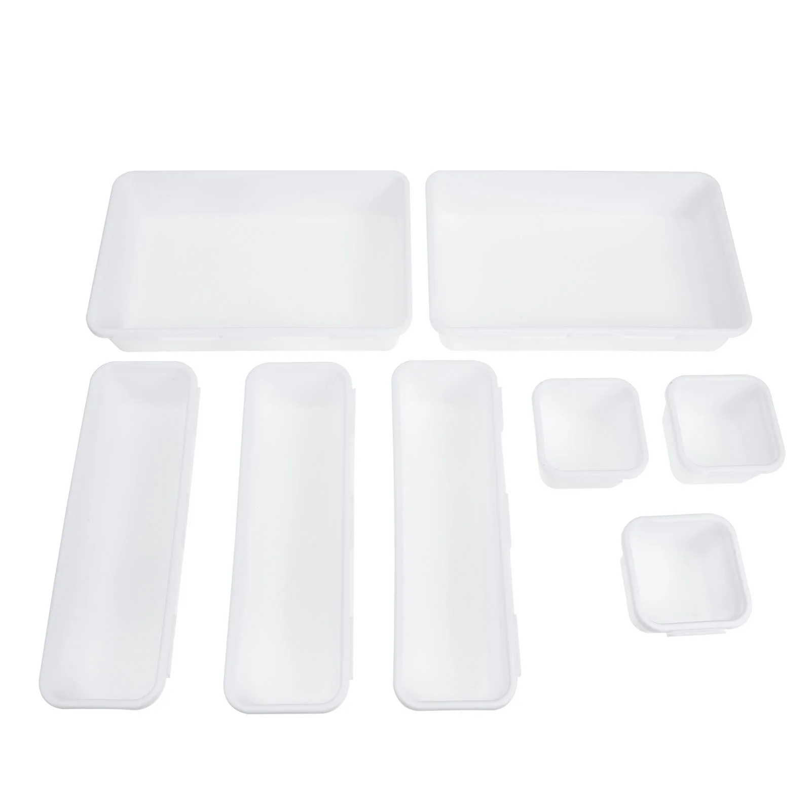 

1 Set Drawer Organizer Trays Interlocking Multi-purpose Storage Boxes Drawer Trays
