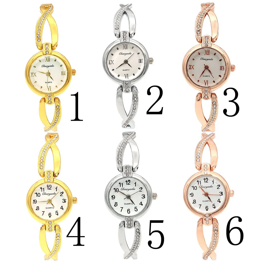 6 шт. женские брендовые часы-браслет из нержавеющей стали кварцевые деловые часы