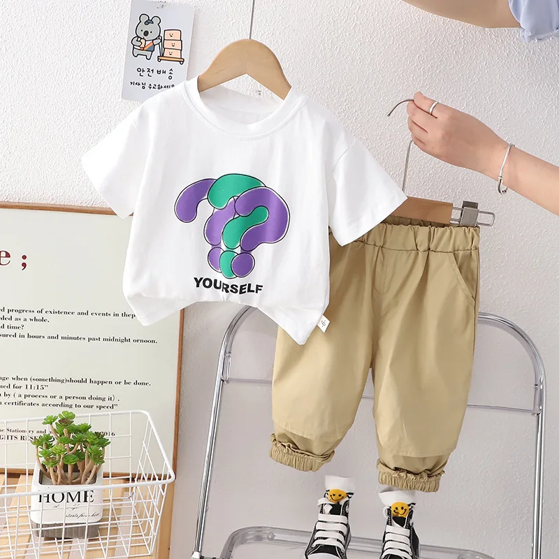 Модель 2023 года, модный детский пуловер, футболки и брюки с коротким рукавом для сна, костюмы для детей, комплект одежды из двух предметов для мальчиков Модель 2023 года, модный детский пуловер, футболки и брюки с коротким рукавом для сна, костюмы для детей, комплект одежды из двух предметов для мальчиков