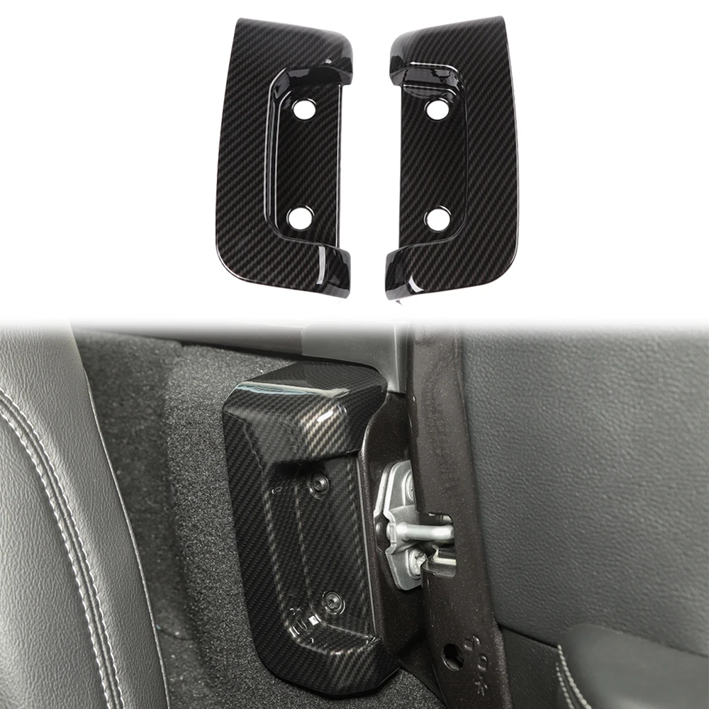 

Задний дверной замок из АБС-пластика, украшение для Jeep Wrangler JL 2018 2019 2020 2021 2022 2023, аксессуары для интерьера, 2 шт., черный