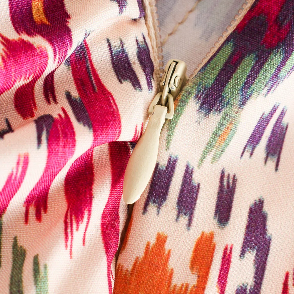 TRAF Women Fashion with Knotted Totem Print Shorts Skirts Vintage High Waist Side Zipper Female Skirts Mujer Casual Swimwear