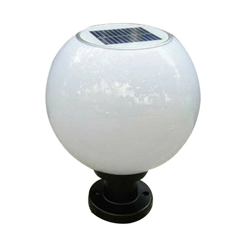 

2X LED 200MM Solar Wall Pillar Lamp Outdoor Round Ball Round Light Pathway Light
