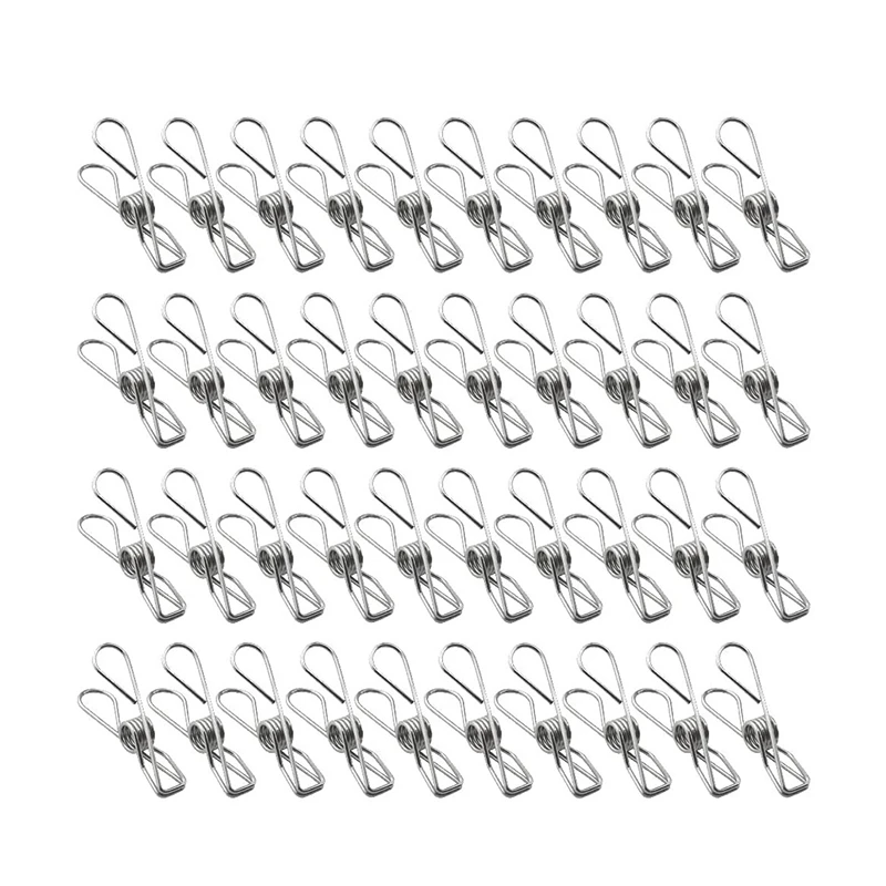 

40 PCS Clothespins Sock Pins Stainless Steel Metal Clothes Pins for Outdoor Clothesline Pictures Home Office Document