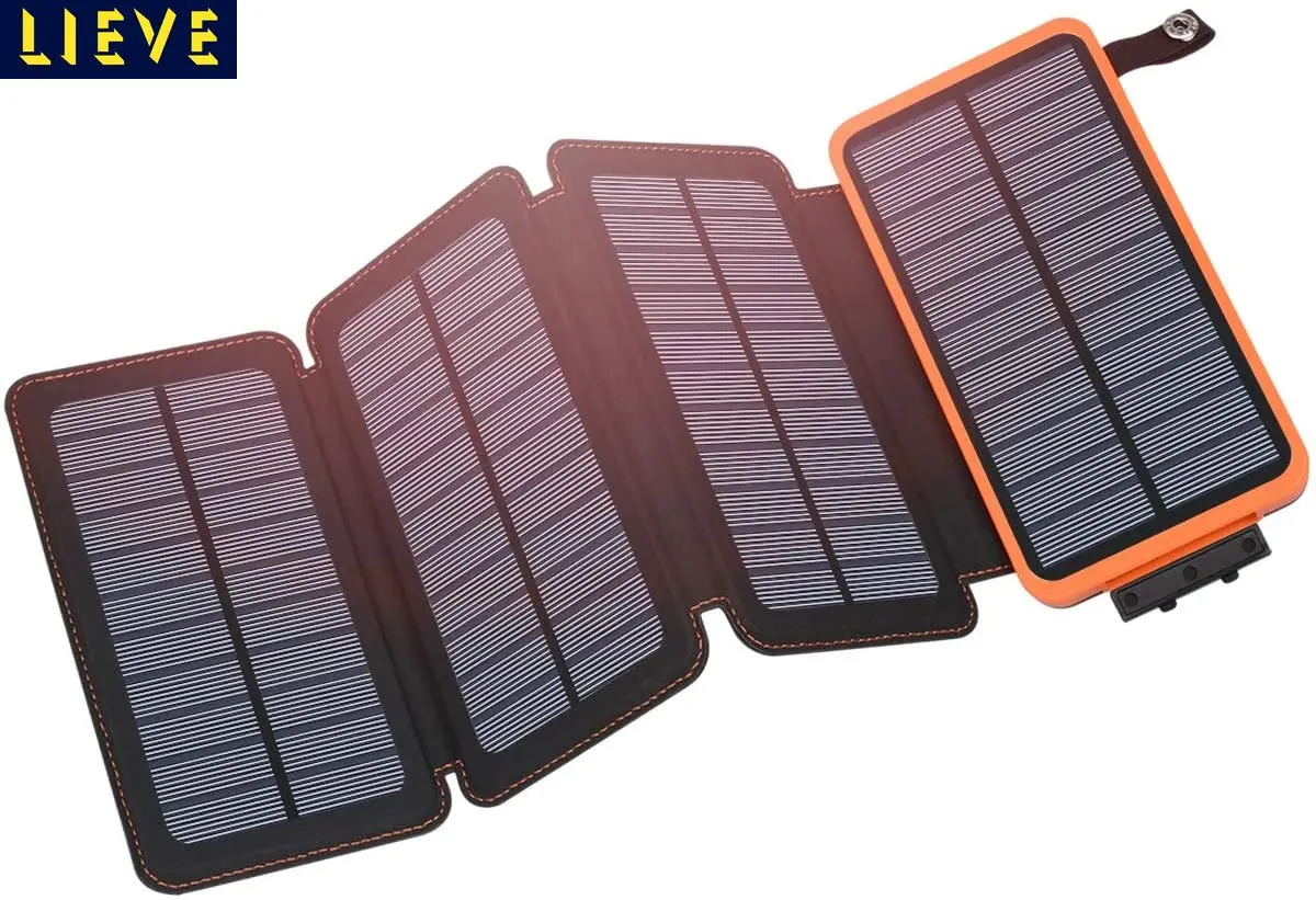 

Solar Charger 25000mAh, Outdoor Portable Power Bank with 4 Solar Panels,Compatible with Smartphones, Tablets, etc.