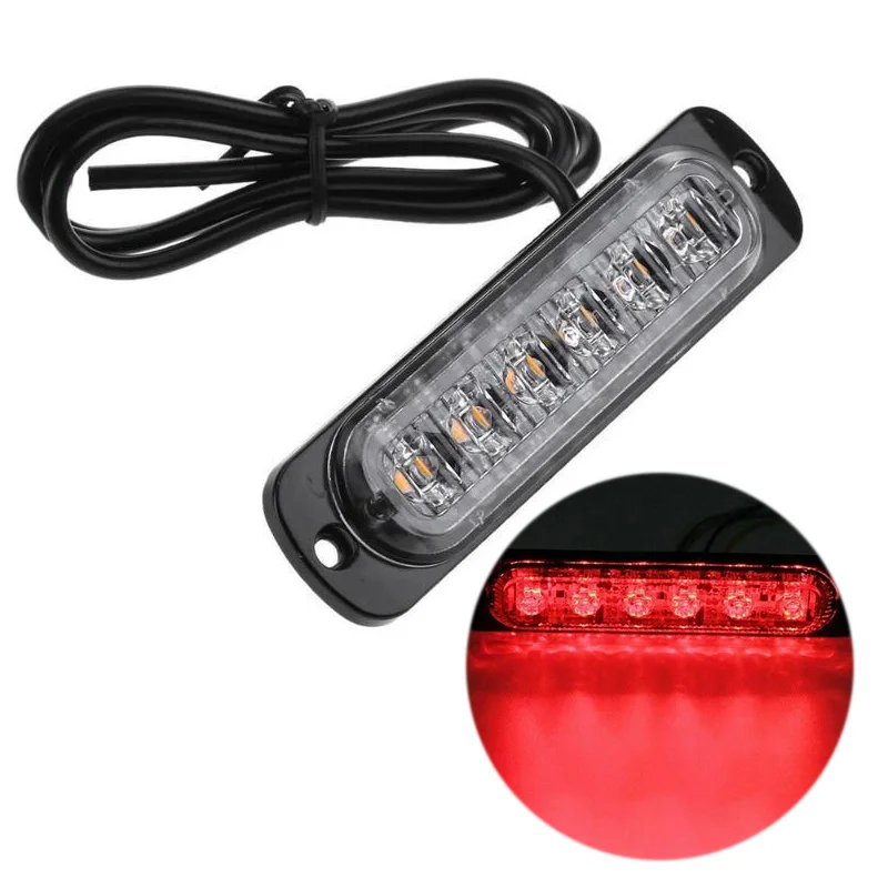 

DC 12-24V 18W 333mA Red 6LED Car Truck Safety Urgent Always Bright Light Lamp Anti-collision, Dustproof And Splash-proof