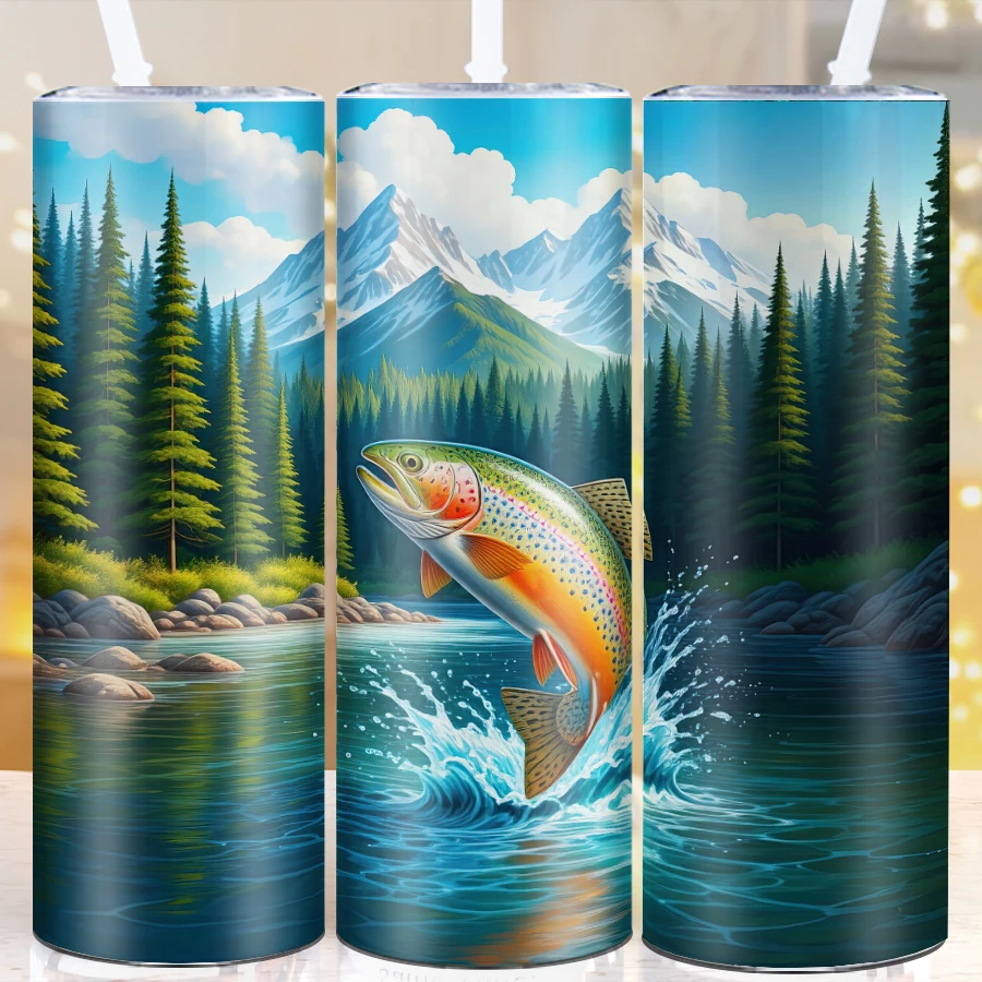 1 шт. прямые стаканы из нержавеющей стали соломенная крышка 20 унций 3D озерная