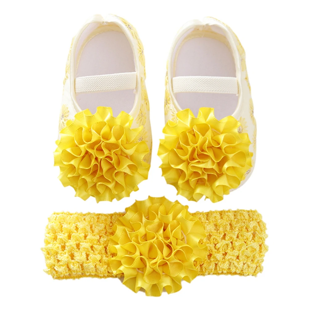 

Baywell Baby Girls Buckle Princess Shoes Fashion Flower Princess First Walker Infant Girl Shoes + Lovely Hair Band 0-12 Months