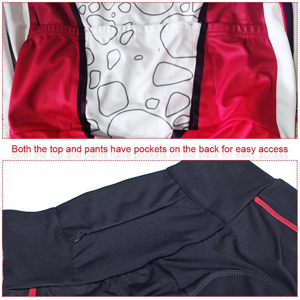 Женский велосипедный трикотаж с длинным рукавом комбинированный костюм для езды