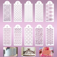 1 set cake wave decoration diy template mold plastic pad strew duster spray flower baking tool moulds mandala totem stencil lace