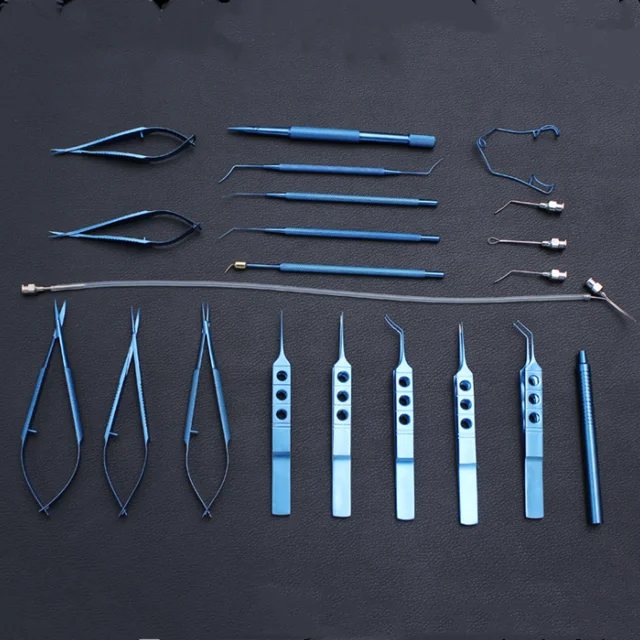 

21 pcs Top Quality titanium alloy cataract set for ophthalmic surgical Instruments