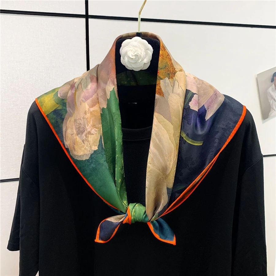 

Двухсторонний квадратный женский шарф с принтом лошади, роскошные большие пляжные палантины, головной платок Bufanda, хиджаб, шаль, палантины