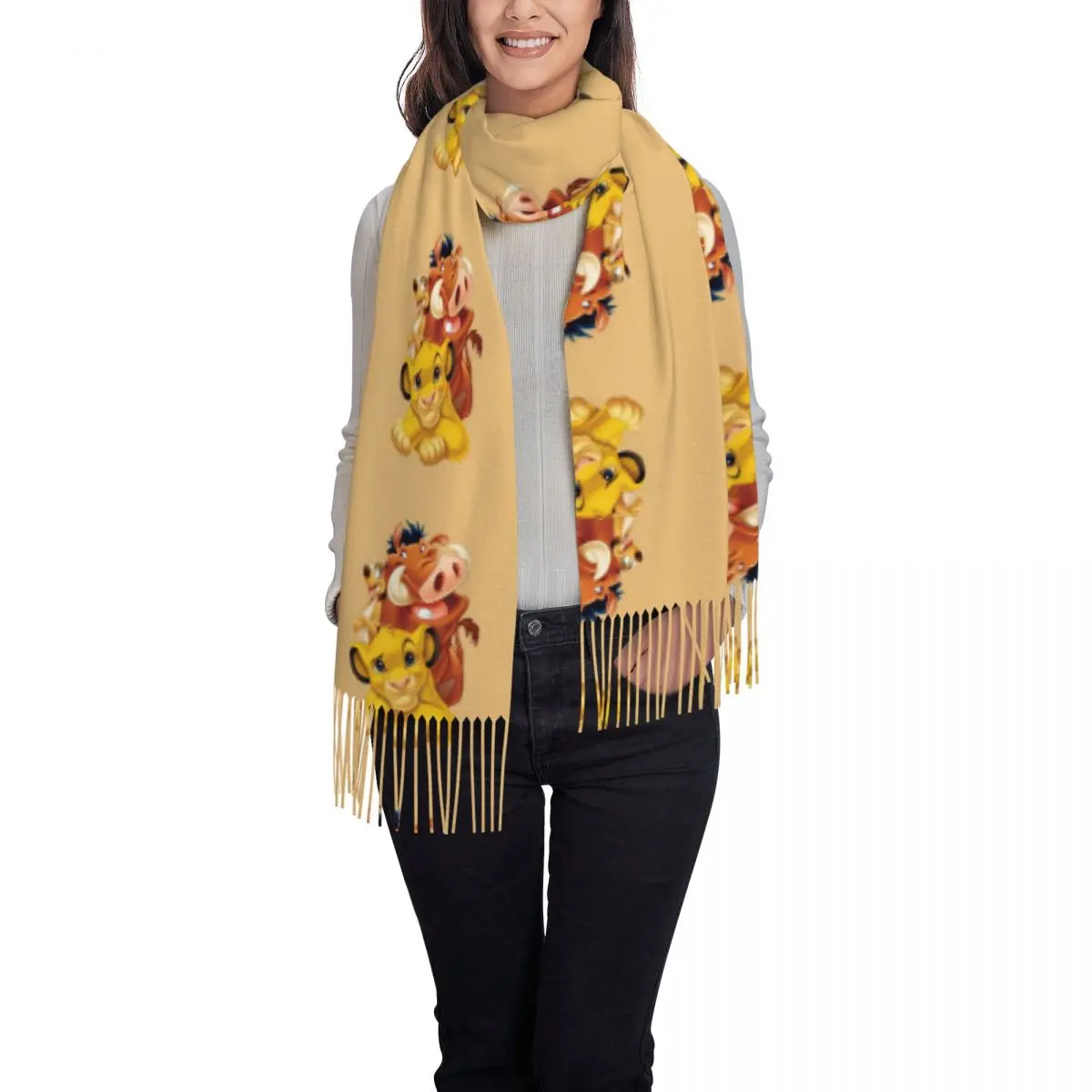 Индивидуальная искусственная мягкая шаль с мультяшным рисунком Hakuna Matata Король