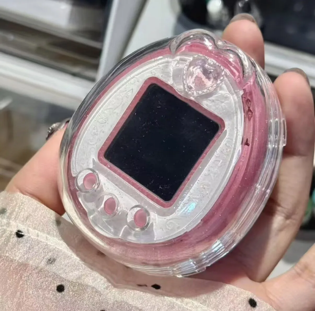 Фото Защитный чехол Tama Gotchi Ultra Clear Crystal Angel Heart, прозрачный блестящий чехол Tama Gotchi Ps Id Idl Meets Mix 4u 4u Plus №2