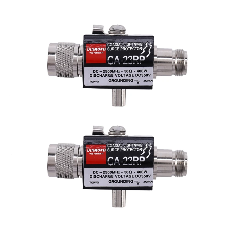 

2X Ca-23Rs N Male To N Female Arrester Diamond Coaxial Surge Protector For Outdoor Antenna