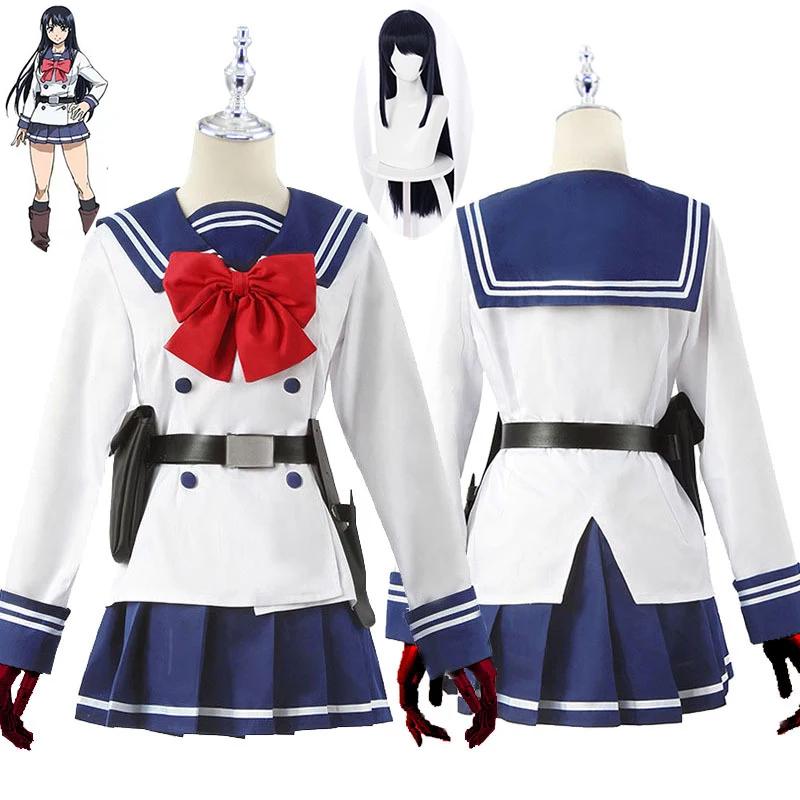 

Anime High Rise Invasion Cosplay Costume Wigs Tenkuu Shinpan Yuri Honjo Wig Women Sailor Suit JK School Uniform