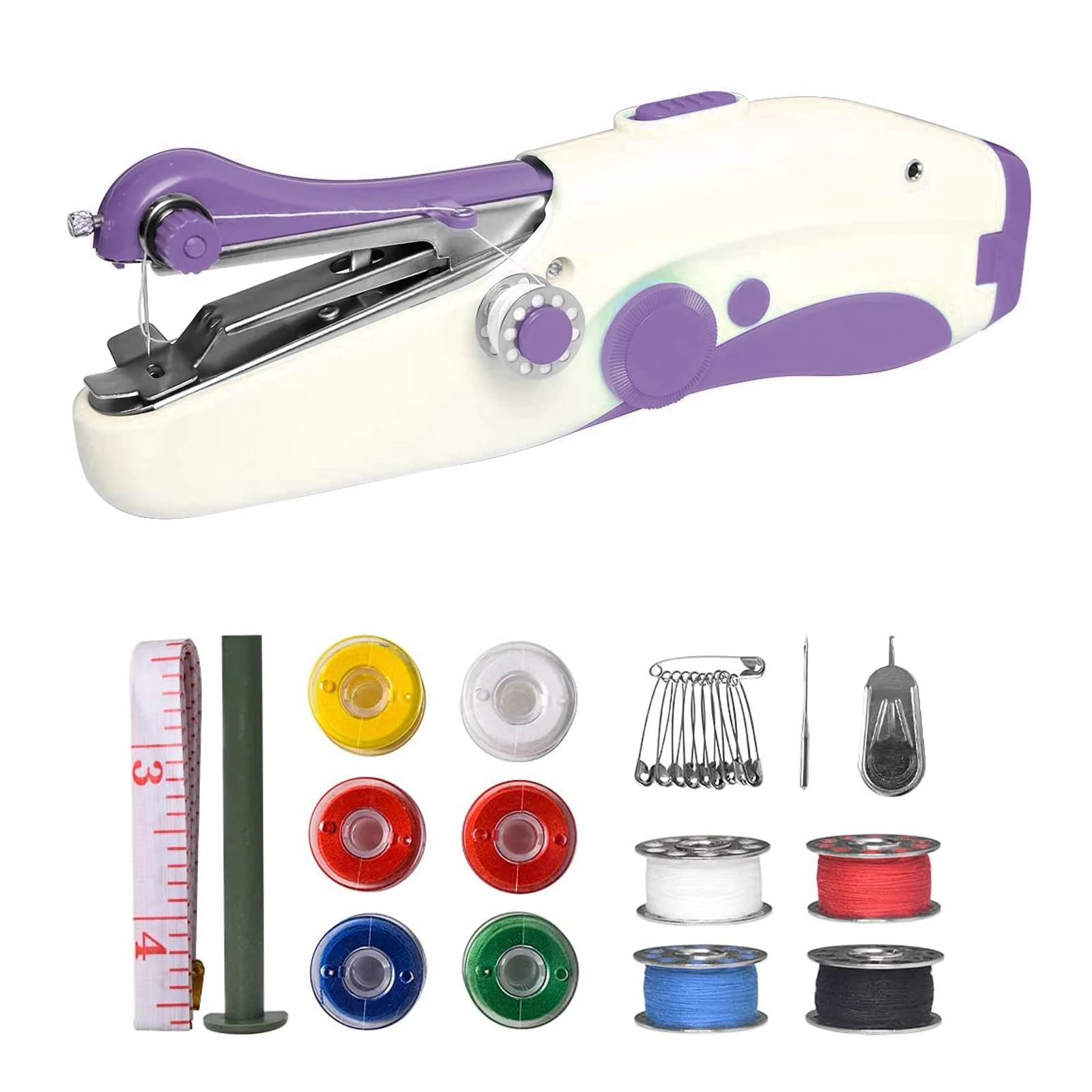 

1pc Portable Mini Manual Sewing Machine Simple Operation Sewing Tools Sewing Cloth Fabric Handy Needlework Tool