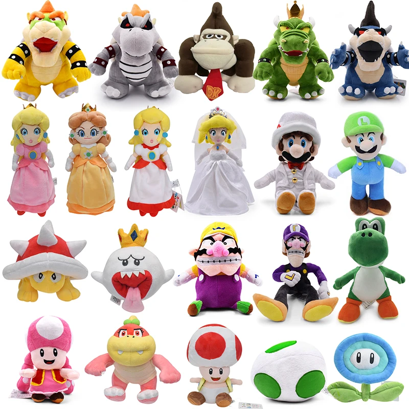 

Плюшевая игрушка в стиле Super Mario Bros, Луиджи, принцесса, персик, плюшевая кукла, аниме фигурка Bowser Donkey Kong, детские игрушки, подарки на день рождения