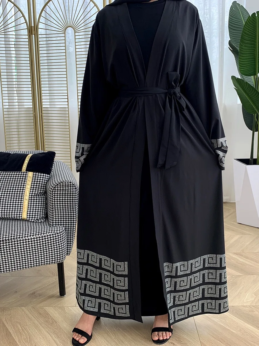 

Ramadan Kaftan Dubai Abaya Muslim Women Hijab Dress Islam Caftan Marocain Evening Gown Kimono Robe Femme Musulmane Djellaba