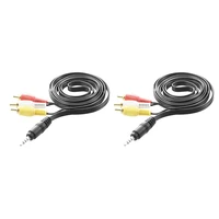 2x 4 9ft 3 5mm plug to 3 rca male adapter av extension cable for tv vcd dvd