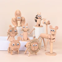 in 2022 the latest childrens diy material package wood art animal sawdust wood pile pile branch kindergarten handmade toys