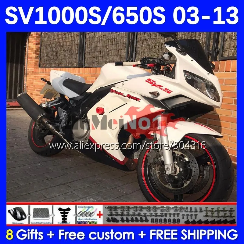 

SV1000S For SUZUKI SV650S SV650 SV1000 S 26MC.134 white glossy SV 650S 1000S 03 04 05 06 07 08 2009 2010 2011 2012 2013 Fairings