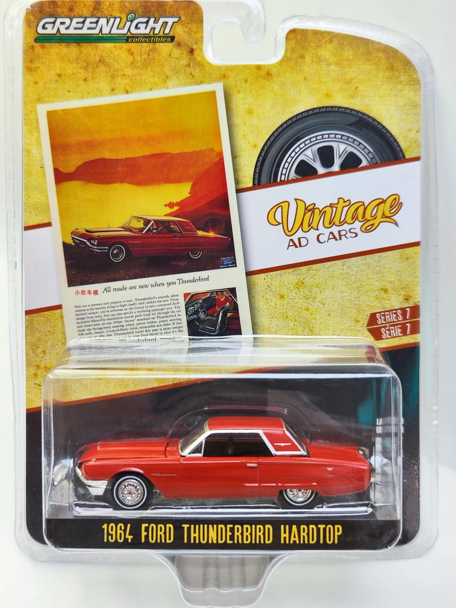 

Nicce 1:64 Vintage Advertising Car Series 7-1964 Ford Thunderbird Hardtop Diecast Model Car Toys for Collection Kids Toy Gifts