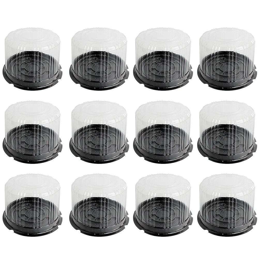 

6inch Transparent Plastic Round Shape Plastic Cake Box Portable Cheese Mousse Cupcake Packing Boxes Muffin Dome Holder