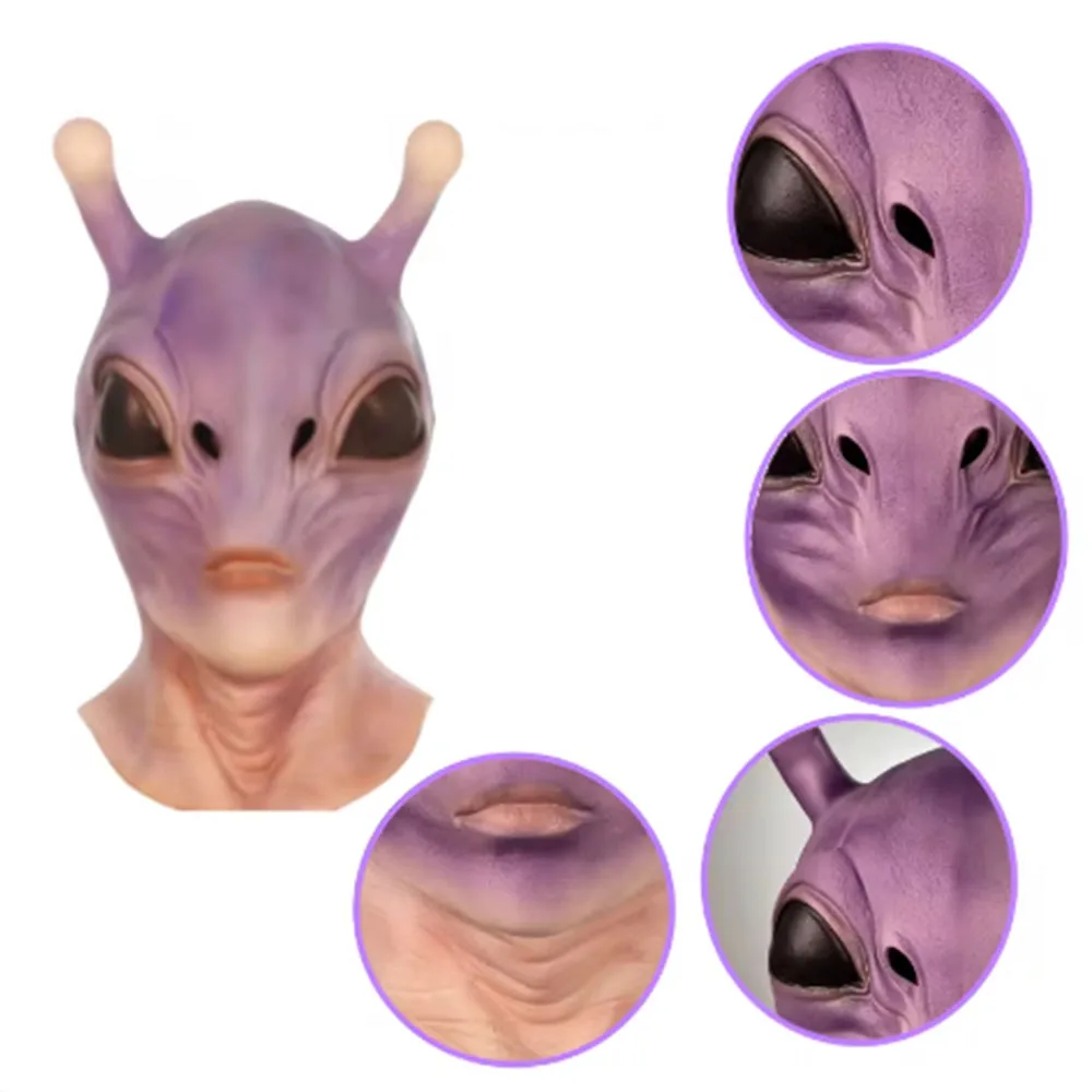 Чужой НЛО ужасная латексная маска косплей рогатый инопланетянин Хэллоуин