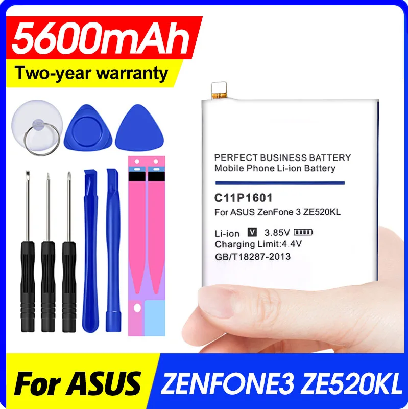

5600mah C11p1601 p1511 Battery for ASUS Zenfone 3 Zenfone3 ZE520KL Z017DA live ZB501KL A007 + Free Tools Sticker Z012da/e