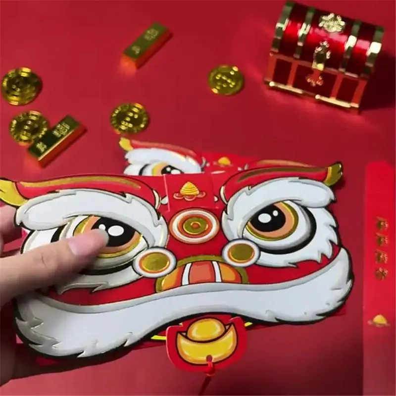 

2022 Year Of The Tiger Folding Red Envelope Personality Creativity HongBao Spring Festival Decoration Products Traditional Style