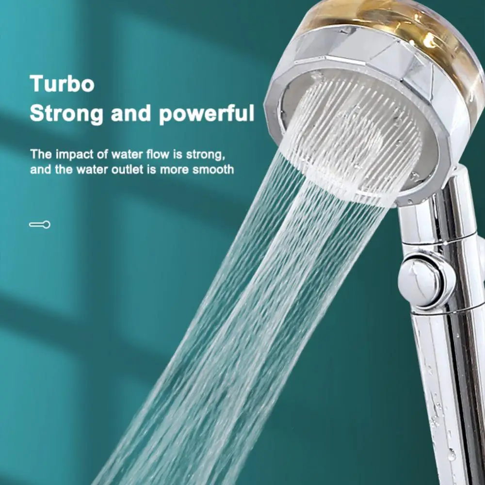 

New Shower Head Water Saving Flow 360 Degrees Rotating With Small Fan Rain High Pressure Spray Nozzle For Bathroom Accessories