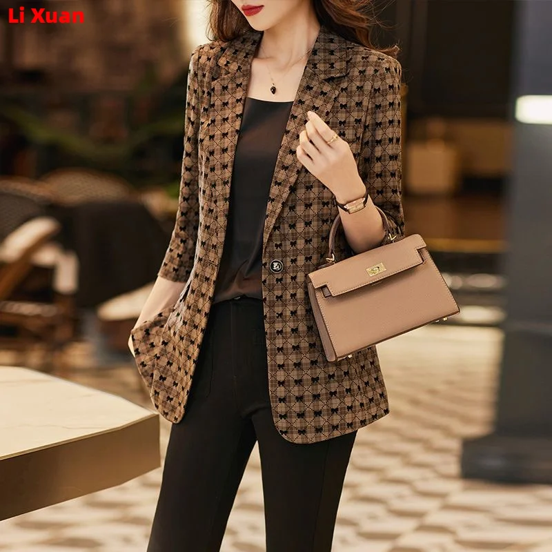 Quality Spring Summer Women's Korean Fashion Elegant Loose Medium Sleeve Jacket Office Leisure Blazer Thin Cardigan Coat Top 4XL