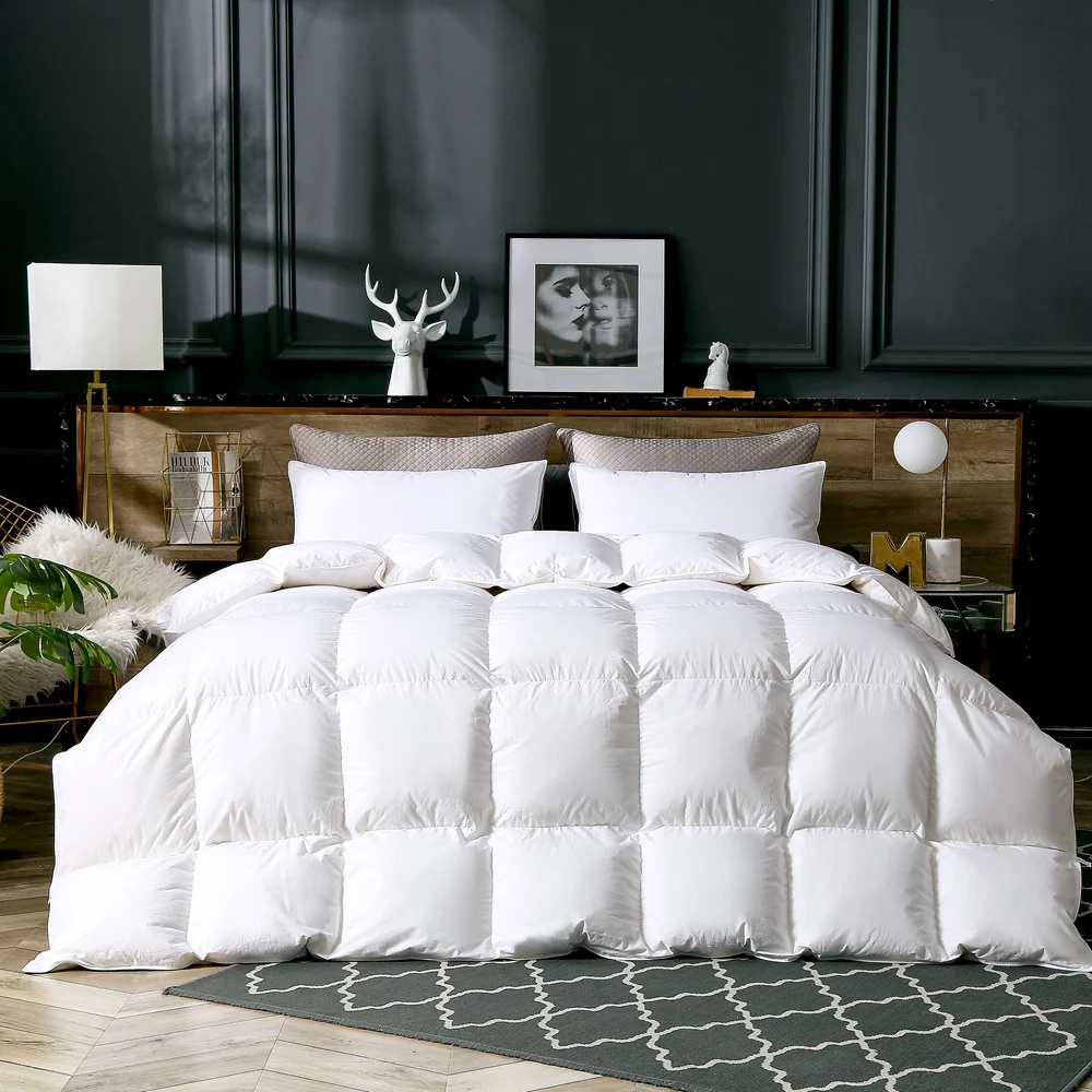 

1.4~4.8kg goose down duvet comforter blanket for winter white 100%cotton cover quilt Supper King Queen Twin Russian Family Size