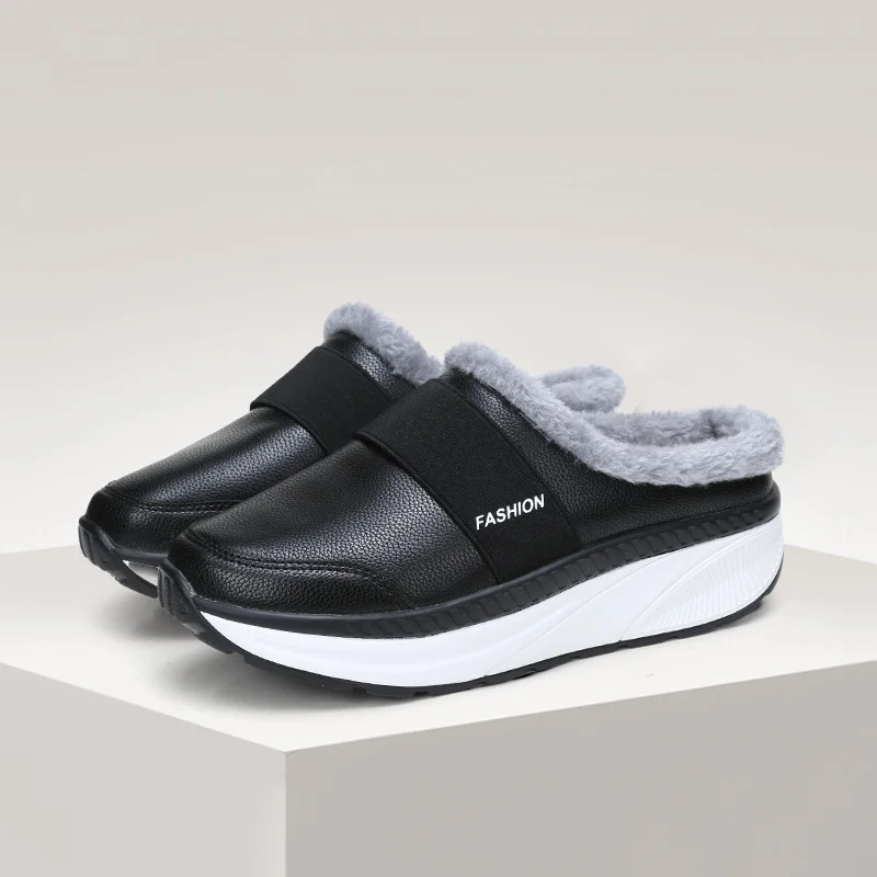 

Новинка 2022, зимние тапочки, теплая женская обувь, водонепроницаемая Женская Нескользящая плюшевая хлопковая обувь для дома и улицы, Уютная ...