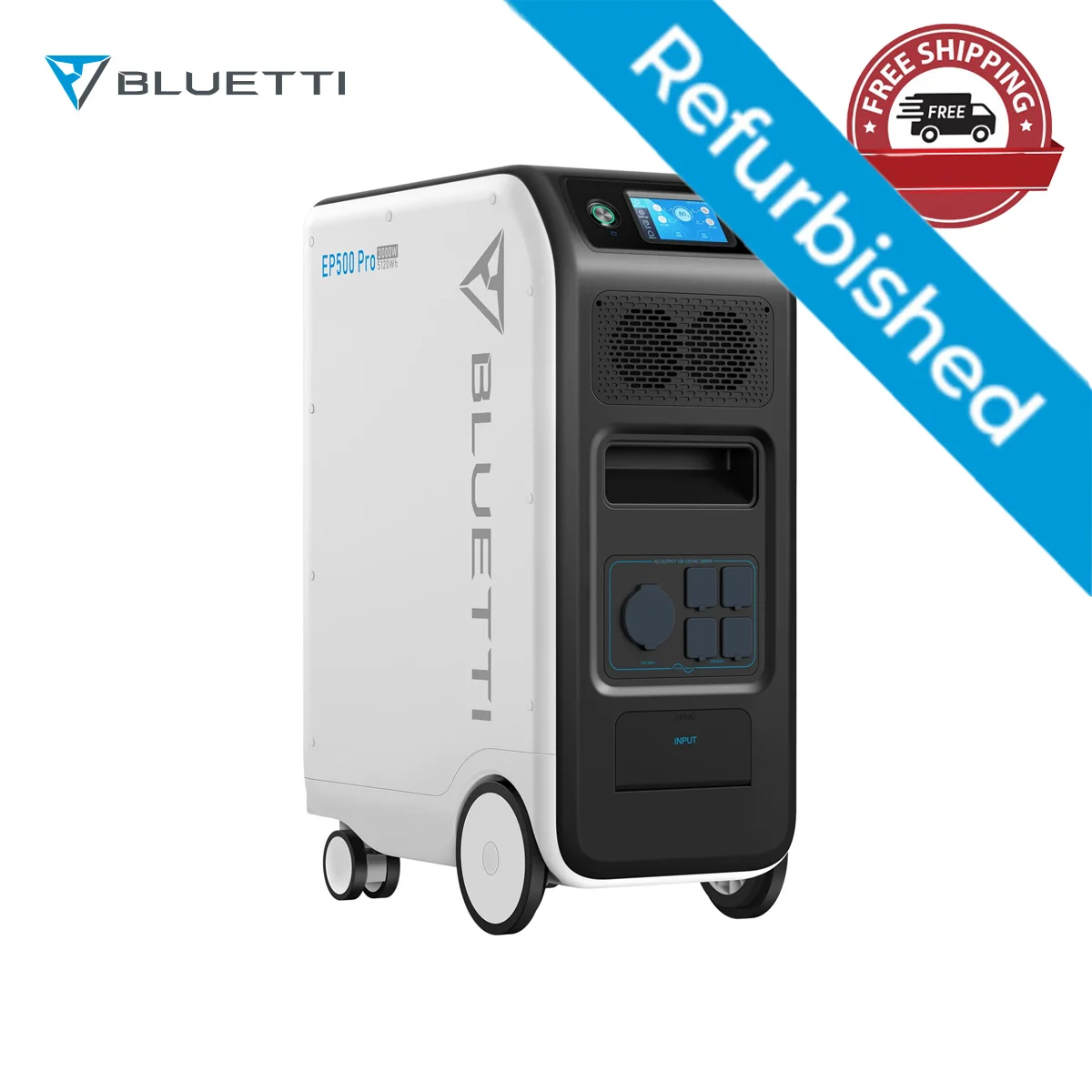 

BLUETTI REFURBISHED EP500Pro 3000W Solar Power Station Home Use 3000W 5100Wh Solar Generator For Car Refrigerator TV Laptops