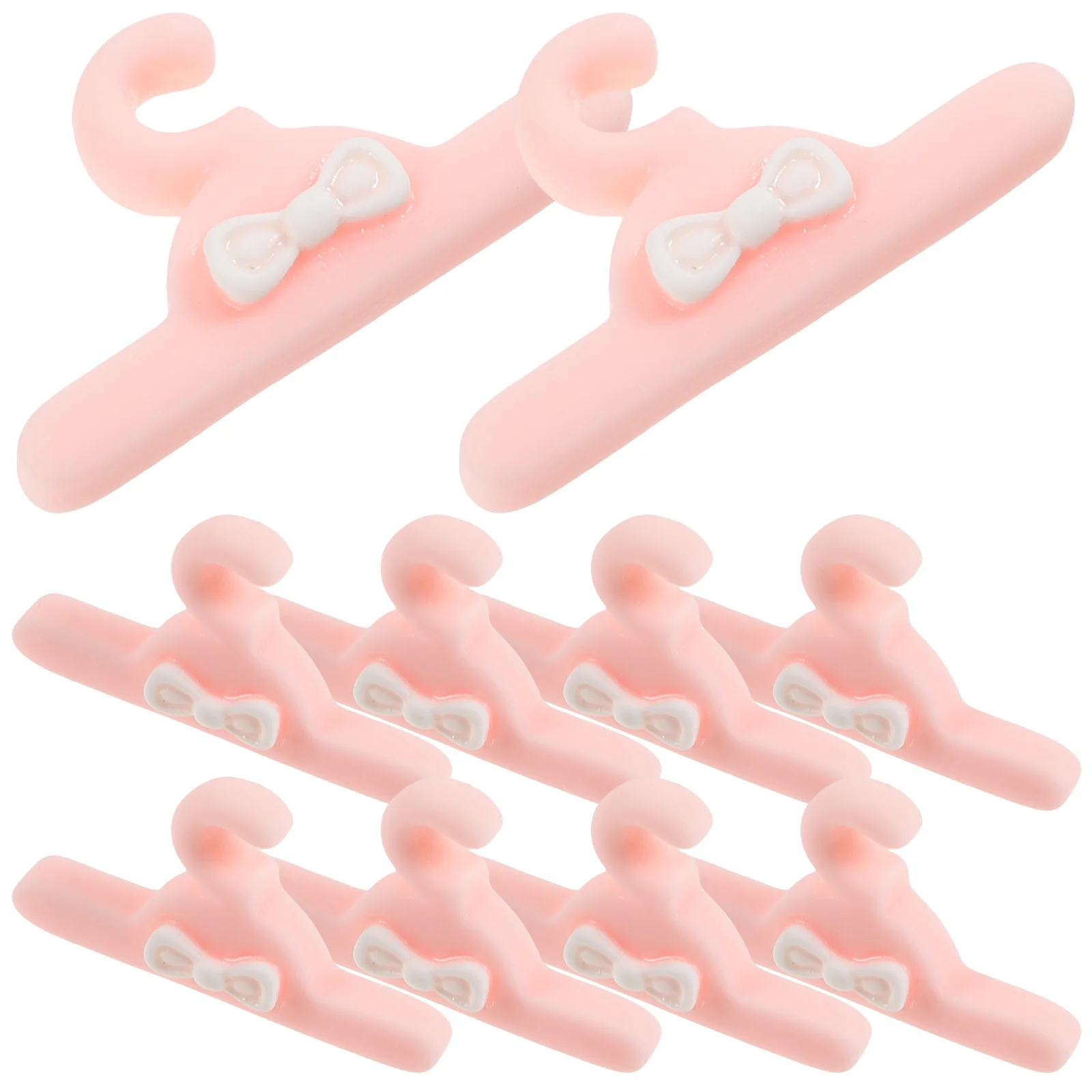 

10 Pcs Mini House Hangers Clothes Handmade Materials Small Decors Dress Tiny Plastic Ornaments Lifelike Toys