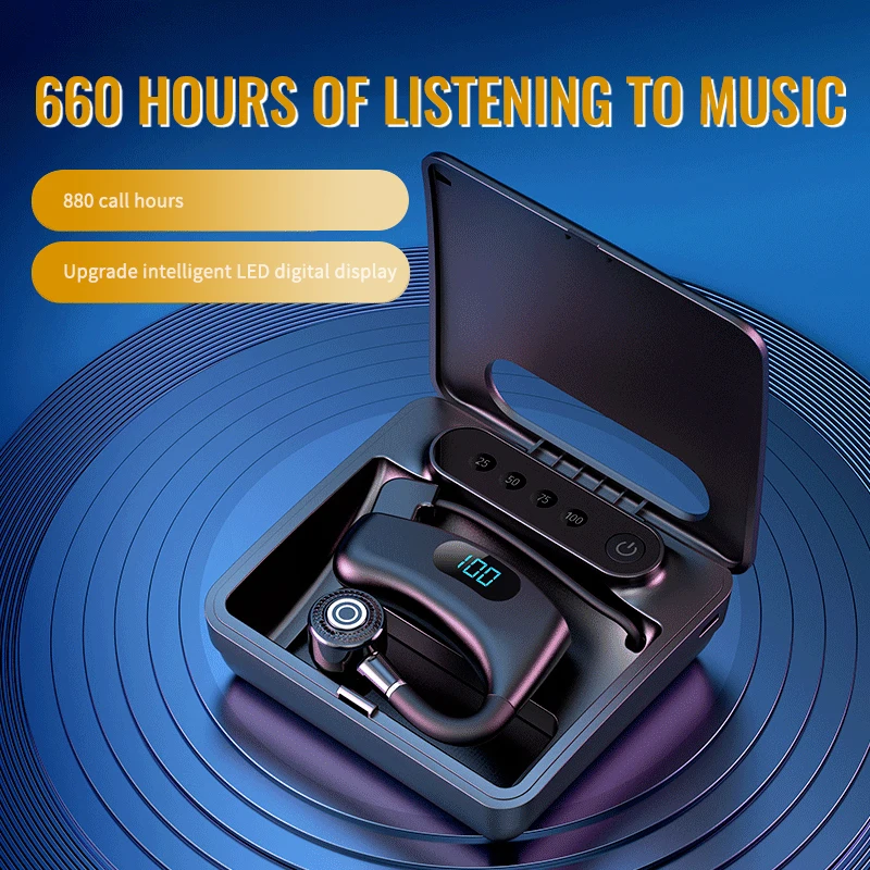 

Waterproof Bluetooth-compatible Headset Sports Wireless Headphones Noise-cancellation Music Earphones Digital Display Stereo